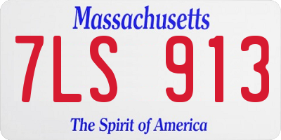 MA license plate 7LS913
