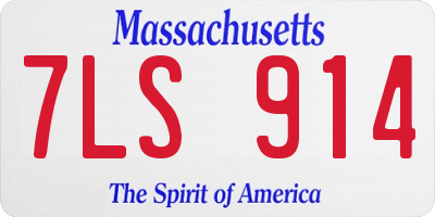 MA license plate 7LS914