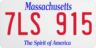 MA license plate 7LS915