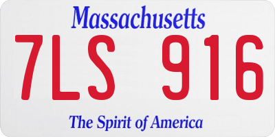 MA license plate 7LS916