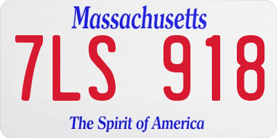 MA license plate 7LS918