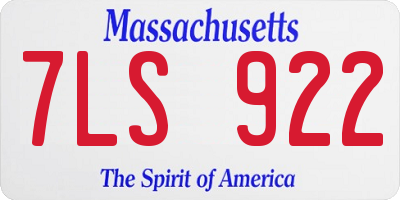 MA license plate 7LS922