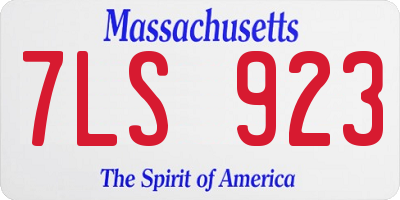 MA license plate 7LS923