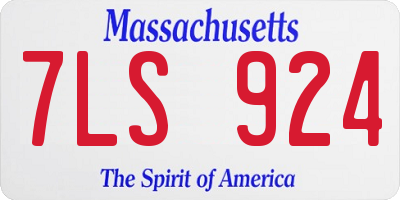 MA license plate 7LS924