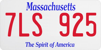 MA license plate 7LS925