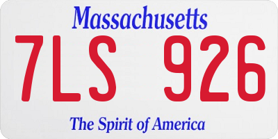 MA license plate 7LS926