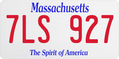 MA license plate 7LS927