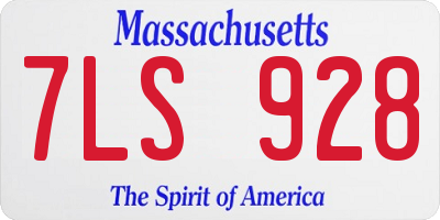 MA license plate 7LS928