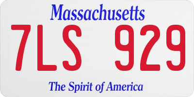 MA license plate 7LS929