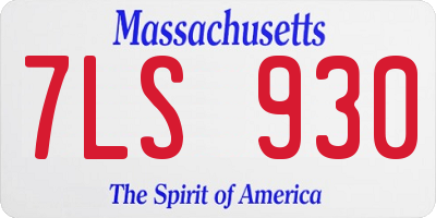 MA license plate 7LS930