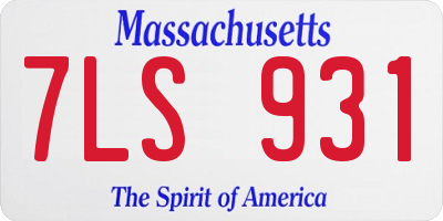 MA license plate 7LS931