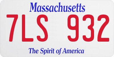 MA license plate 7LS932