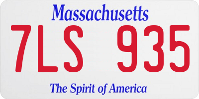 MA license plate 7LS935