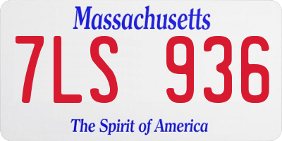 MA license plate 7LS936