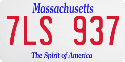 MA license plate 7LS937