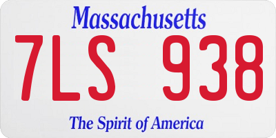 MA license plate 7LS938
