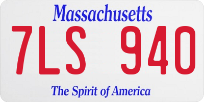 MA license plate 7LS940