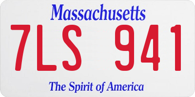 MA license plate 7LS941