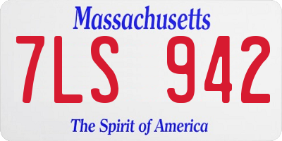 MA license plate 7LS942