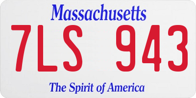 MA license plate 7LS943