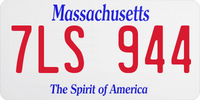 MA license plate 7LS944