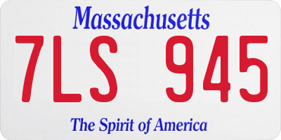 MA license plate 7LS945
