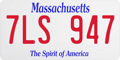 MA license plate 7LS947