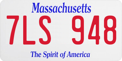MA license plate 7LS948
