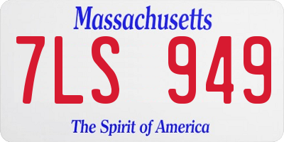 MA license plate 7LS949