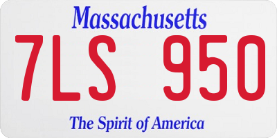 MA license plate 7LS950