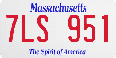 MA license plate 7LS951