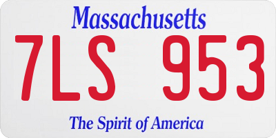 MA license plate 7LS953