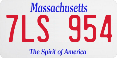 MA license plate 7LS954