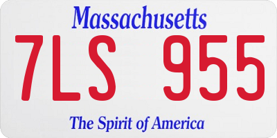 MA license plate 7LS955