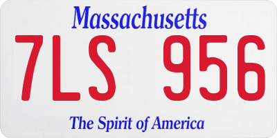 MA license plate 7LS956