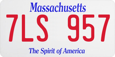 MA license plate 7LS957
