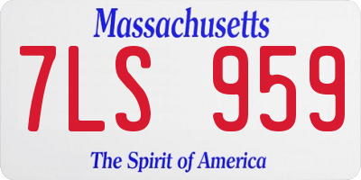 MA license plate 7LS959
