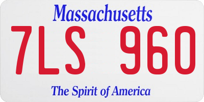 MA license plate 7LS960