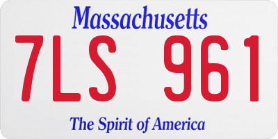 MA license plate 7LS961
