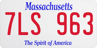 MA license plate 7LS963