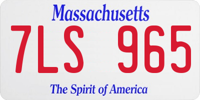 MA license plate 7LS965