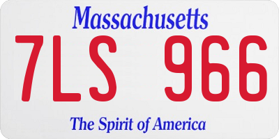 MA license plate 7LS966