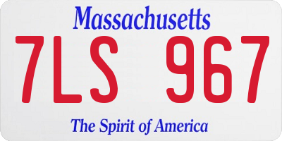MA license plate 7LS967