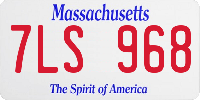 MA license plate 7LS968