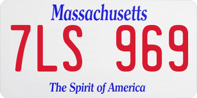 MA license plate 7LS969