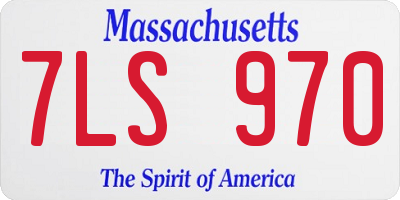 MA license plate 7LS970