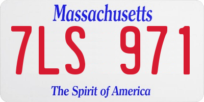 MA license plate 7LS971