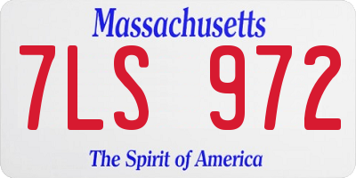 MA license plate 7LS972