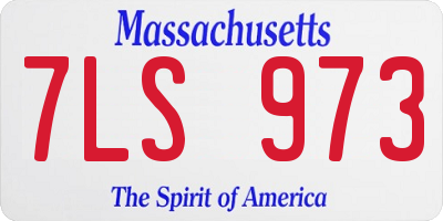 MA license plate 7LS973