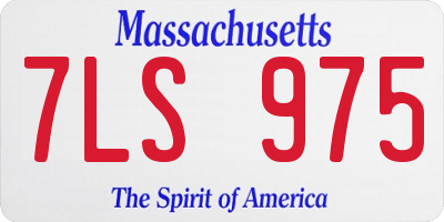 MA license plate 7LS975